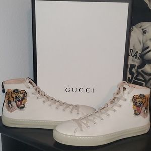 Gucci White High-tops w Tiger